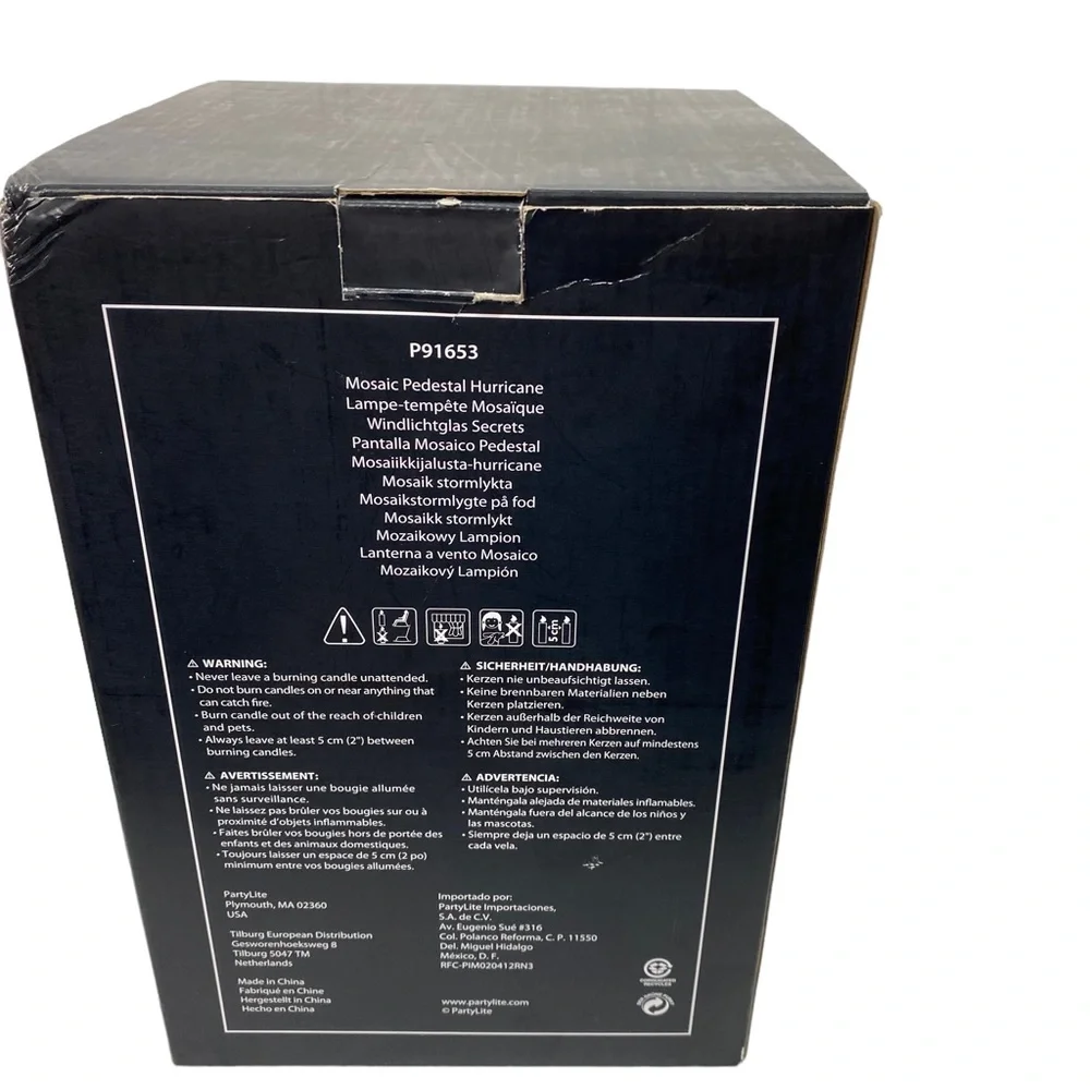 PartyLite Forbidden Fruits Pedestal Hurricane w/box GOTHIC not complete RETIRED